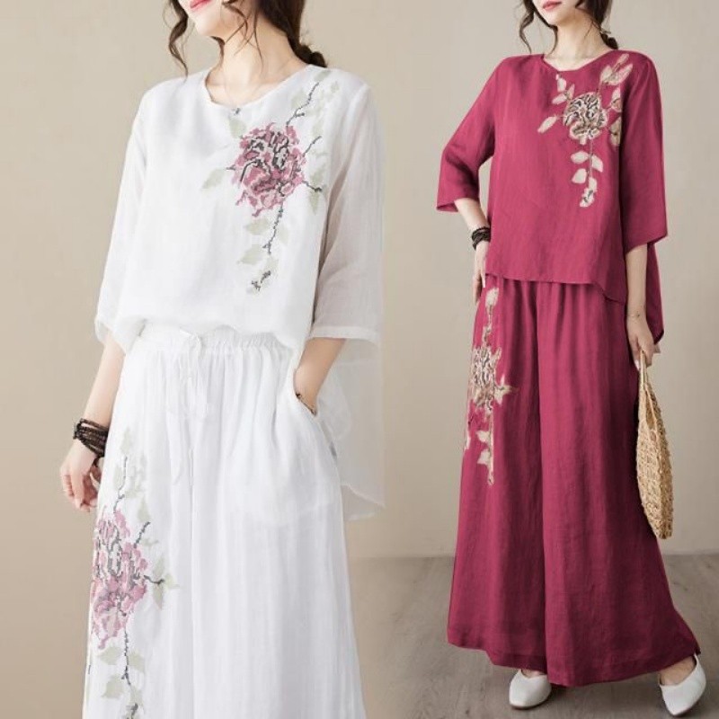 Conjunto de Duas Peças em Linh - Linen Pant Wide avaliação e preço